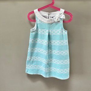Janie and Jack Aqua and White Casual Dress